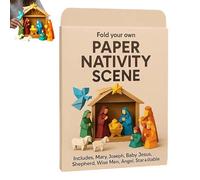 Kukecai DIYs Paper Nativity Scene Set For Kids, Christmas Papers Nativity Set With Jesus Angel And Animal, Handmade Paper Craft Kit, Beginners Friendly Christmas Papers Decoration For Friends, Family