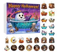 Kukecai Halloween Countdown Calendar - 24 Day Reading Ghost Advent Decoration | 2D Acrylic Halloween Decorations for Indoor Display Tree Haunted House