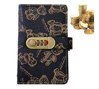 Kukecai Money Saving Book, Savings Challenge Binder with Password Lock, Mini Money Saving Wallet, Cash Planner Folder, Envelope Cash Notebook for Adults Kids Bill Management Penny Dollar