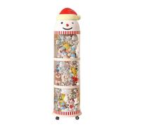 Kukecai Stuffed Animal Storage Tube, Snowman Shaped Transparent Plush Toy Storage Tube With Wheels, Cute Soft Toy Organizer Bin Display, Stackable Soft Toys Holder For For Bedroom Nursery Living Room