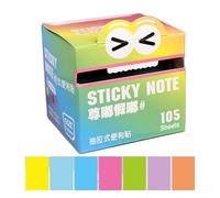 Kukecai Transparent Sticky Notes,Translucent Color Memo Pad | Pull Out Colorful 105 Sheets/Roll Memo Pads for Notebook Reminder Home Workplace School Highlights Students