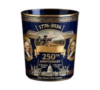 Kukecai Whiskey Cup - US 250th Anniversaries Glassware | Cocktail Glass Cup - for Father Men Husband Bartender Enthusiast Collector Party Home Bar Restaurant Hotel Club Shelf