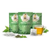 KUKER (3 Pack) Nettle Leaf Tea - 30 Tea Bags | Pure Stinging Nettle Herbal Tea | Rich in Vitamins & Minerals | Kidney Support | Caffeine-Free | Non-Bleached Bags in Resealable Aluminum Pack