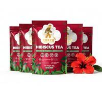 KUKER - 5pcs Hibiscus Tea, 100% Pure Natural From Dried Flowers - Herbal Tea Bagged, Caffeine Free - 20 Tea Bags (5pack, Total of 100 Teabags) - 30g