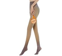 Kukeyiee Tights for Women Warm Fleece Fake Translucent Tights Opaque Tights Warm Winter Lined Stretch Thermal Fleece Tights Leggings High Waisted Pantyhose(220g,1pc Coffee Translucent)