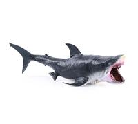 kukifun 11" Megalodon Shark Toy, Realistic Deep Sea Giant Ocean Animal Figure with Movable Jaw for Kids Party Favors Cake Decor Bath Play Collection