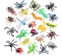 kukifun 24PCS Bug Toys Fake Plastic Insects Figures for Kids Toddler - bee Ladybug Spider Ant Halloween Birthday Party Favors Education Easter Filler School Crafts April Fool's Day Prank Gifts