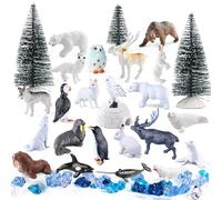kukifun 56pcs Arctic Animals Figurines, Realistic Polar Toys Set for Kids