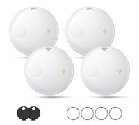 KUKIHO Tracker Tags Bluetooth Item Finders (4 Pack) - Compatible with Apple Find My (iOS Only), Waterproof IP67, Replaceable Battery, Ideal for Luggage, Bags, Wallets, Keys (White)