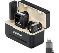 KUKIHO Wireless Lavalier Microphone for iPhone iPad Android With Charging Case 80h Battery Life, Noise Cancellation, 164ft Range Plug-Play Clip On Lapel Mic for Youtube, Video Recording, Vlog