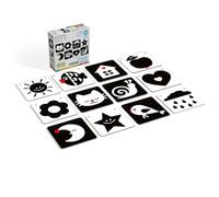 KUKIKUK Contrast Cards for Babies - Educational Toy from Birth - Promotes Visual Perception & Attention - Extra Large Cards in Black and White Birth