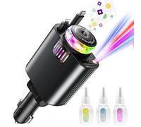 Kukiwhy Retractable Car Charger with Starlight Essential Oil Diffuser, USB C Car Charger Adapter, Compatible with iPhone 16/16 Pro Max/15/14/13/12/11, Samsung Galaxy S25/S24/S23 Ultra, Pixel