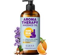 KUKKA Aromatherapy Massage Oil - 6.76 fl oz - Enriched with Vitamin E, Sweet Almond, Lavender & Sweet Orange Oils - for All Skin Types, Men & Women - Massage Oil for Muscles, Legs & Body
