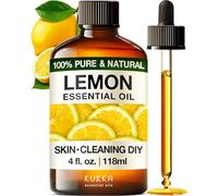 Kukka Lemon Essential Oil for Skin Cleaning - 118ml - 100% Pure Natural, Fresh Lemon Scent, for Diffuser, Aromatherapy, Soap Making Scent & DIY