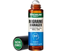 Kukka Migraine Manager Essential Oil Roll On for Relaxation - 10 ml | Peppermint, Spearmint & Lavender Oil Blend Roller, Portable, Alcohol-Free, Non-GMO & Cruelty-Free