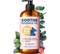 KUKKA Soothe Massage Oil for Muscle Relaxing - 200ml - Instantly Comforts for Full Body Relaxation - Warming Sensation with Peppermint Eucalyptus - Infused with Vitamin E and Natural Extracts