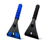 KUKKUME 2 Pack Ice Scraper for Car Windscreen Car Ice Scraper Non Scratch Ice Snow and Frost Car Window Scraper with Comfortable Foam Handle for Cars Small Trucks and SUVs (Black & Blue)