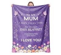 KUKKUME Gifts for Mum Mothers Day Blanket Gifts from Daughter Son Mummy Birthday Presents for Mum's Birthday, Christmas, Mothers Day 60" x 50" Purple