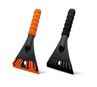 KUKKUME Ice Scraper for Car Windscreen 2 Pack Ice Scraper Non Scratch Ice Snow and Frost Car Window Scraper with Comfortable Foam Handle for Cars Small Trucks and SUVs (Black & Orange)