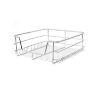 Monstershop 2 x KuKoo Kitchen Pull Out Storage Baskets - 400mm Wide Cabinet in Silver Monstershop Silver