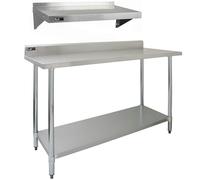 Kukoo 5ft Stainless Steel Catering Bench & 2 x Wall Mounted Shelves