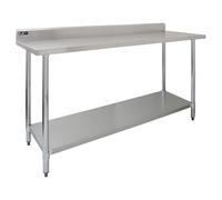 Monster Shop Commercial Stainless Steel Catering Table - 6Ft Wide, Silver