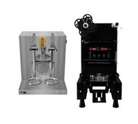 Automatic Cup Sealing Machine 500W & Bubble Tea Shaker Double Frame 400 r/min 350 - 1000ml Timer 6 - 120 Seconds 500-650 Cups/H Plastic Paper 90/ 95mm Diameter FREE Film Roll & 2 700ml Plastic Shakers