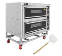 Commercial Pizza Oven 12x10in 6.6kW Large Twin Deck Electric Single Phase Baking