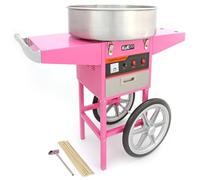 KuKoo Commercial Cotton Candy Floss Machine & Cart 500 Sticks Retro Pink 900w
