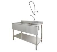 KuKoo Commercial Kitchen Catering Sink & Pre-Rinse Mixer Tap, LH