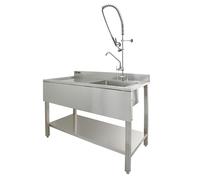 KuKoo Commercial Sink & Pre-Rinse Tap - Left Hand Drainer