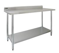 KuKoo 5ft Food Preparation Kitchen Catering Table, Stainless Steel, 250kg Capacity Silver