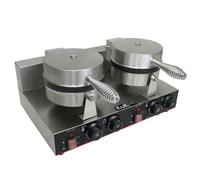 Commercial Electric Waffle Maker Nonstick Round Double Plate Restaurant Catering