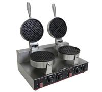 KuKoo Double Waffle Maker Commercial Catering Kitchen Non-Stick Plates