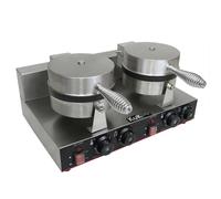 Commercial Electric Waffle Maker Nonstick Round Double Plate Restaurant Catering