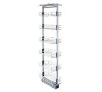 KuKoo Pull Out Kitchen Larders, 46cm D, 170-195cm H, Soft Close Slide Out, Storage Cabinet Wire Baskets