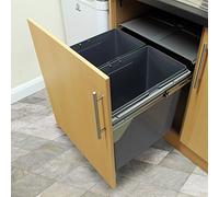 KuKoo Pullout Dust Bin Soft Close Sliding Recycling Double Kitchen 90L Recycle Waste Bin