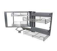 KuKoo Right Hand Corner Kitchen Pull Out Baskets, 90-100cm Cabinet 4 Metal Slide Out Storage Drawers…