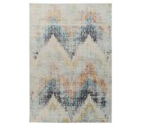 Kukoon Faded Beige Blue Chevron Design Vintage Distressed Living Room Area Rug | Size: 120 cm x 170 cm Kukoon Beige 120 cm x 170 cm