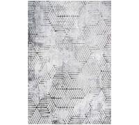 Kukoon Grey Gold Distressed Abstract Geometric Motif Rug in Metallic Gold | Size: 80 cm x 150 cm Kukoon Metallic Gold 80 cm x 150 cm