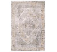 Kukoon Grey Gold Metallic Traditional Medallion Low Pile Area Rug in Metallics | Size: 70 cm x 240 cm Kukoon Metallics 70 cm x 240 cm