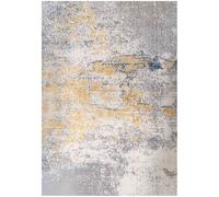 Kukoon Grey Ochre Yellow Distressed Abstract Living Area Rug | Size: 80 cm x 150 cm Kukoon Yellow 80 cm x 150 cm