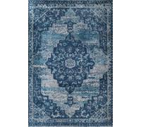 Kukoon Navy Blue Traditional Medallion Bordered Living Area Rug | Size: 200 cm x 290 cm Kukoon Navy 200 cm x 290 cm
