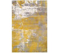 Kukoon Ochre Grey Soft Textured Distressed Abstract Rug in Mustard | Size: 80 cm x 150 cm Kukoon Mustard 80 cm x 150 cm