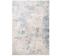Kukoon Silver Blue Metallic Distressed Geometric Motif Low Pile Area Rug in Metallics | Size: 190 cm x 280 cm Kukoon Metallics 190 cm x 280 cm