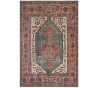 Kukoon Terracotta Distressed Bordered Medallion Non Slip WashableLow Pile Rug | Size: 120 cm x 170 cm Kukoon Terracotta 120 cm x 170 cm