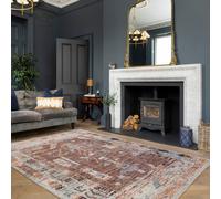 Kukoon Tribal Design Cotton Chenille Rug Brown Blue Machine Washable | Size: 80 cm x 300 cm Kukoon Brown 80 cm x 300 cm