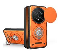 Kukoufey Compatible with Honor Magic 8 Pro Case,2-in-1 Slide Camera Cover,Kickstand Design Compatible with Honor Magic8 Pro 5G BKQ-N49 BKQ-AN90 Shockproof Phone Protective Case Orange