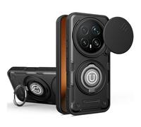 Kukoufey Compatible with Honor Magic 8 Pro Case,2-in-1 Slide Camera Cover,Kickstand Design Compatible with Honor Magic8 Pro 5G BKQ-N49 BKQ-AN90 Shockproof Phone Protective Case Black