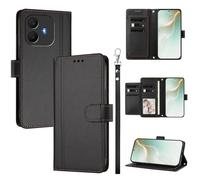 Kukoufey Compatible with TCL K70 4G Case,PU Leather Flip Cover Wallet Protector Compatible with TCL K70 Power 4G T522E Phone Protective Case Black